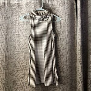 Striped turtle neck tank top
